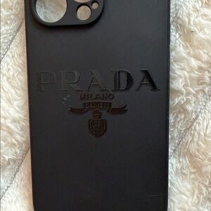 Prada Matte Black Phone Case for IPhone 13 Pro